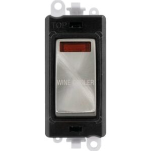 Click Scolmore - Click GridPro 20Ax Double Pole Switch With Neon Module Black Satin Chrome Wine Cooler (GM2018NBKSC-WC)