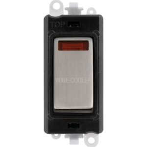 Click Scolmore - Click GridPro 20Ax Double Pole Switch With Neon Module Black Stainless Steel Wine Cooler (GM2018NBKSS-WC)
