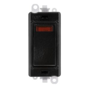 Click Scolmore - Click GridPro 20Ax Double Pole Switch With Neon Module Black (GM2018NBK)