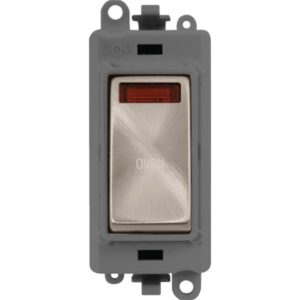Click Scolmore - Click GridPro 20Ax Double Pole Switch With Neon Module Grey Brushed Stainless Oven (GM2018NGYBS-OV)