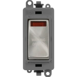 Click Scolmore - Click GridPro 20Ax Double Pole Switch With Neon Module Grey Satin Chrome Warming Drawer (GM2018NGYSC-WDR)