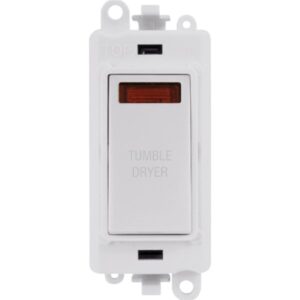 Click Scolmore - Click GridPro 20Ax Double Pole Switch With Neon Module Polar White Tumble Dryer (GM2018NPW-TD)
