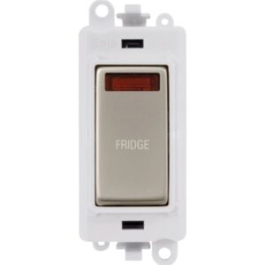 Click Scolmore - Click GridPro 20Ax Double Pole Switch With Neon Module Polar White Pearl Nickel Fridge (GM2018NPWPN-FD)