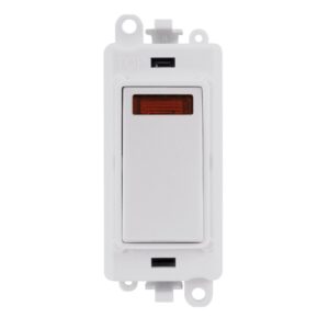 Click Scolmore - Click GridPro 20Ax Double Pole Switch With Neon Module Polar White (GM2018NPW)