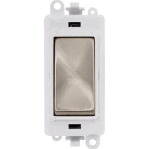 Click Scolmore - Click GridPro 20Ax Double Pole Switch Module Polar White Brushed Stainless Oven (GM2018PWBS-OV)