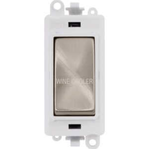 Click Scolmore - Click GridPro 20Ax Double Pole Switch Module Polar White Brushed Stainless Wine Cooler (GM2018PWBS-WC)