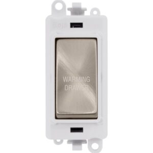 Click Scolmore - Click GridPro 20Ax Double Pole Switch Module Polar White Brushed Stainless Warming Drawer (GM2018PWBS-WDR)