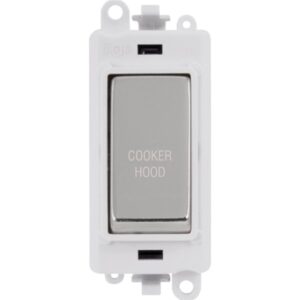 Click Scolmore - Click GridPro 20Ax Double Pole Switch Module Polar White Polished Chrome Cooker Hood (GM2018PWCH-CH)
