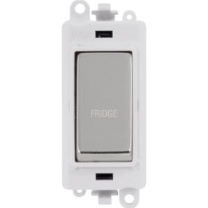 Click Scolmore - Click GridPro 20Ax Double Pole Switch Module Polar White Polished Chrome Fridge (GM2018PWCH-FD)