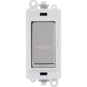 Click Scolmore - Click GridPro 20Ax Double Pole Switch Module Polar White Polished Chrome Freezer (GM2018PWCH-FZ)