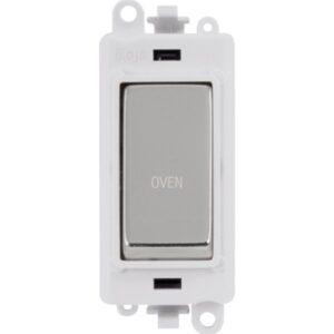 Click Scolmore - Click GridPro 20Ax Double Pole Switch Module Polar White Polished Chrome Oven (GM2018PWCH-OV)