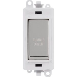 Click Scolmore - Click GridPro 20Ax Double Pole Switch Module Polar White Polished Chrome Tumble Dryer (GM2018PWCH-TD)