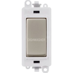 Click Scolmore - Click GridPro 20Ax Double Pole Switch Module Polar White Pearl Nickel Dishwasher (GM2018PWPN-DW)