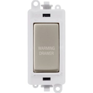 Click Scolmore - Click GridPro 20Ax Double Pole Switch Module Polar White Pearl Nickel Warming Drawer (GM2018PWPN-WDR)