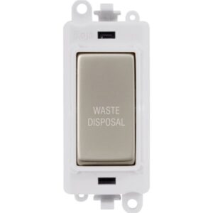 Click Scolmore - Click GridPro 20Ax Double Pole Switch Module Polar White Pearl Nickel Waste Disposal (GM2018PWPN-WD)