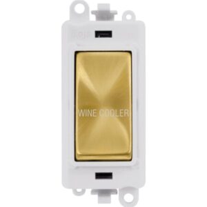 Click Scolmore - Click GridPro 20Ax Double Pole Switch Module Polar White Satin Brass Wine Cooler (GM2018PWSB-WC)