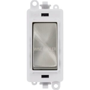 Click Scolmore - Click GridPro 20Ax Double Pole Switch Module Polar White Satin Chrome Wine Cooler (GM2018PWSC-WC)