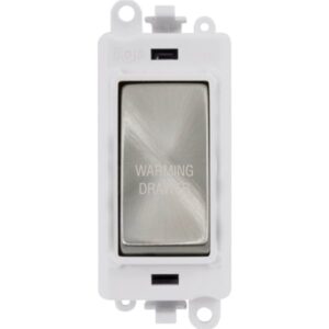 Click Scolmore - Click GridPro 20Ax Double Pole Switch Module Polar White Satin Chrome Warming Drawer (GM2018PWSC-WDR)