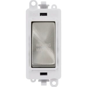 Click Scolmore - Click GridPro 20Ax Double Pole Switch Module Polar White Satin Chrome Washing Machine (GM2018PWSC-WM)
