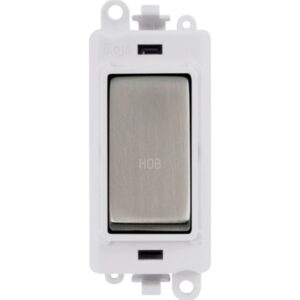 Click Scolmore - Click GridPro 20Ax Double Pole Switch Module Polar White Stainless Steel Hob (GM2018PWSS-HB)