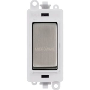 Click Scolmore - Click GridPro 20Ax Double Pole Switch Module Polar White Stainless Steel Microwave (GM2018PWSS-MW)