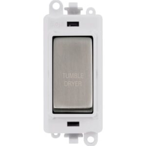 Click Scolmore - Click GridPro 20Ax Double Pole Switch Module Polar White Stainless Steel Tumble Dryer (GM2018PWSS-TD)
