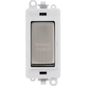 Click Scolmore - Click GridPro 20Ax Double Pole Switch Module Polar White Stainless Steel Warming Drawer (GM2018PWSS-WDR)