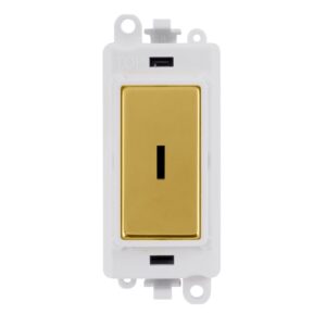 Click Scolmore - Click GridPro 20Ax Intermediate Keyswitch Module White Polished Brass (GM2029PWBR)