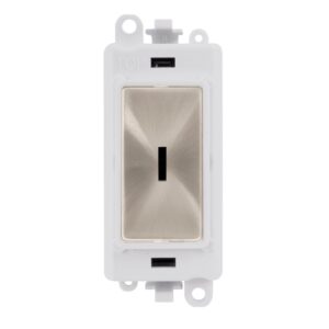 Click Scolmore - Click GridPro 20Ax Intermediate Keyswitch Module White Brushed Stainless (GM2029PWBS)