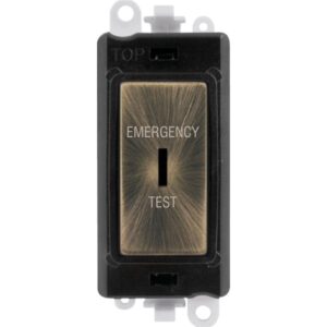 Click Scolmore - Click GridPro 20Ax Double Pole Keyswitch Emergency Test Black Antique Brass (GM2046BKABET)