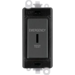 Click Scolmore - Click GridPro 20Ax Double Pole Keyswitch Emergency Test Black Black Nickel (GM2046BKBNET)