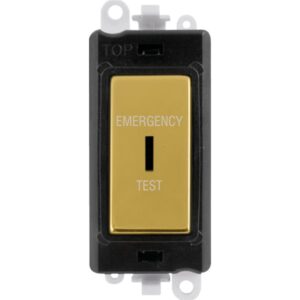 Click Scolmore - Click GridPro 20Ax Double Pole Keyswitch Emergency Test Black Polished Brass (GM2046BKBRET)