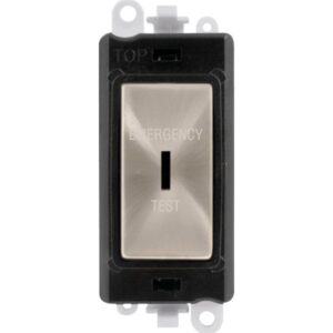 Click Scolmore - Click GridPro 20Ax Double Pole Keyswitch Emergency Test Black Brushed Stainless (GM2046BKBSET)