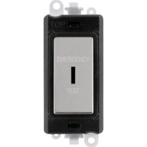 Click Scolmore - Click GridPro 20Ax Double Pole Keyswitch Emergency Test Black Polished Chrome (GM2046BKCHET)