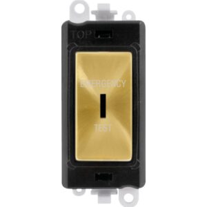 Click Scolmore - Click GridPro 20Ax Double Pole Keyswitch Emergency Test Black Satin Brass (GM2046BKSBET)