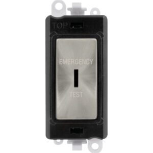 Click Scolmore - Click GridPro 20Ax Double Pole Keyswitch Emergency Test Black Satin Chrome (GM2046BKSCET)