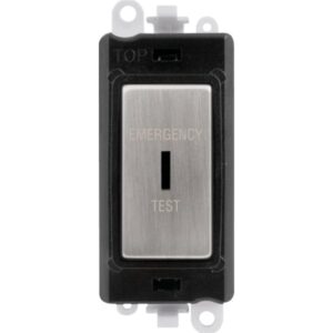 Click Scolmore - Click GridPro 20Ax Double Pole Keyswitch Emergency Test Black Stainless Steel (GM2046BKSSET)