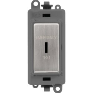 Click Scolmore - Click GridPro 20A Dp Key Switch Gy Ss Emergency Test (GM2046GYSSET)