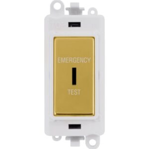 Click Scolmore - Click GridPro 20Ax Double Pole Keyswitch Emergency Test White Polished Brass (GM2046PWBRET)