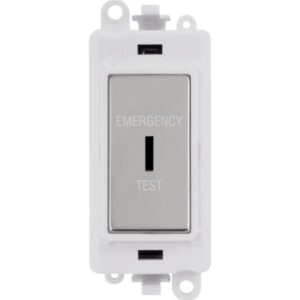 Click Scolmore - Click GridPro 20Ax Double Pole Keyswitch Emergency Test White Polished Chrome (GM2046PWCHET)
