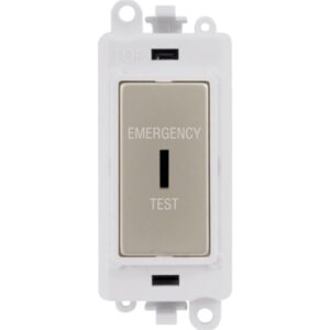 Click Scolmore - Click GridPro 20Ax Double Pole Keyswitch Emergency Test White Pearl Nickel (GM2046PWPNET)