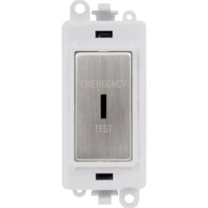 Click Scolmore - Click GridPro 20Ax Double Pole Keyswitch Emergency Test White Stainless Steel (GM2046PWSSET)