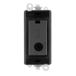 Click Scolmore - Click GridPro 13A Fused Lockable Module Black Black Nickel (GM2047-LBKBN)