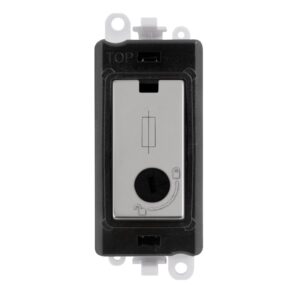 Click Scolmore - Click GridPro 13A Fused Lockable Module Black Polished Chrome (GM2047-LBKCH)