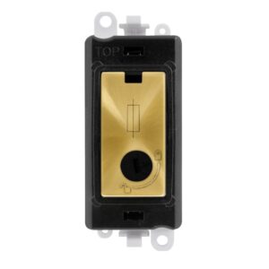 Click Scolmore - Click GridPro 13A Fused Lockable Module Black Satin Brass (GM2047-LBKSB)