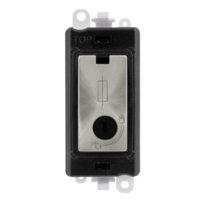 Click Scolmore - Click GridPro 13A Fused Lockable Module Black Satin Chrome (GM2047-LBKSC)