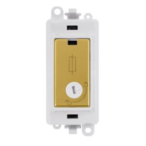 Click Scolmore - Click GridPro 13A Fused Lockable Module White Polished Brass (GM2047-LPWBR)
