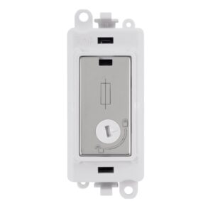 Click Scolmore - Click GridPro 13A Fused Lockable Module White Polished Chrome (GM2047-LPWCH)