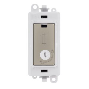 Click Scolmore - Click GridPro 13A Fused Lockable Module White Pearl Nickel (GM2047-LPWPN)