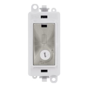Click Scolmore - Click GridPro 13A Fused Lockable Module White Satin Chrome (GM2047-LPWSC)